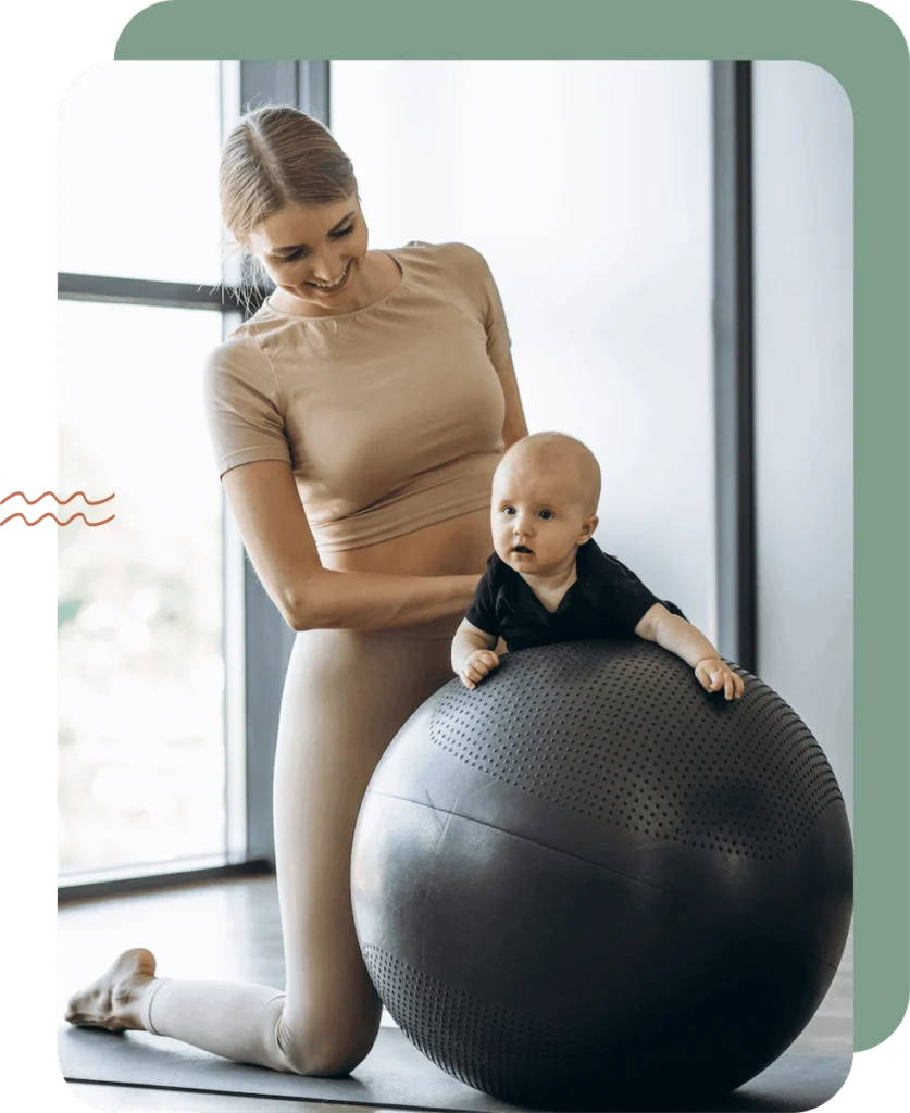 mama i beba vježbaju zajedno